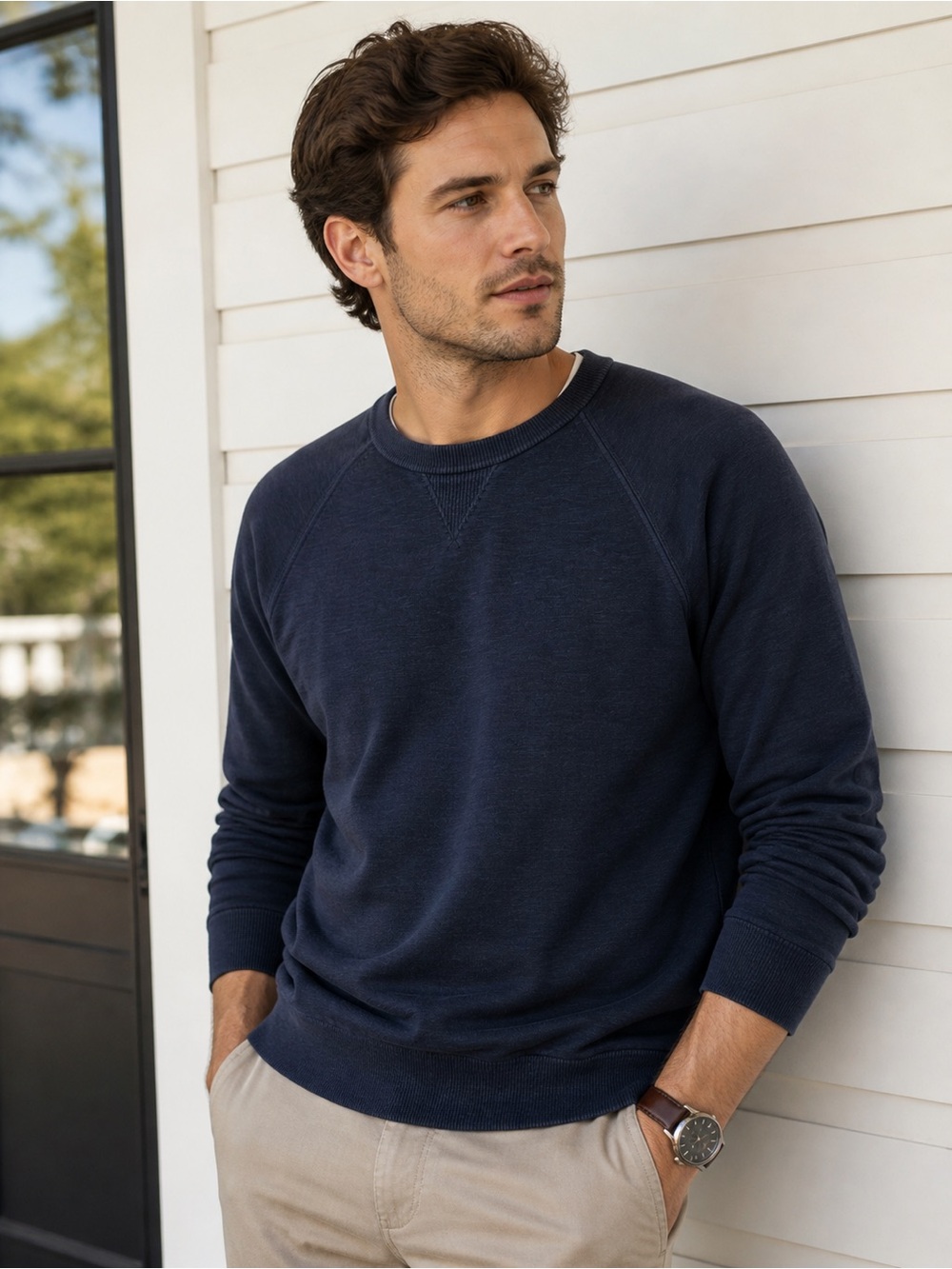 Banana Republic Men's Navy Crewneck Sweatshirt